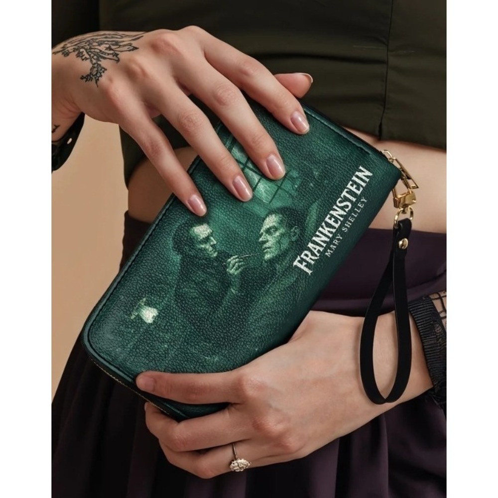 "Frankenstein" Mortuary MossWallet Goth Halloween New NWT Mary Shelley Gothic - Picture 3 of 5